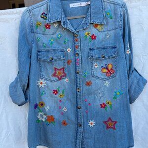 Billy T "Sketchbook" // Embroidered Button Down // Size M